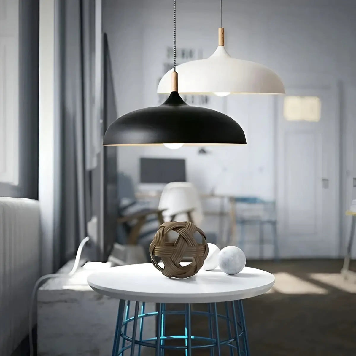 Scandinavische Elegantie: Luxe Eiken Plafondlamp met LED Verlichting