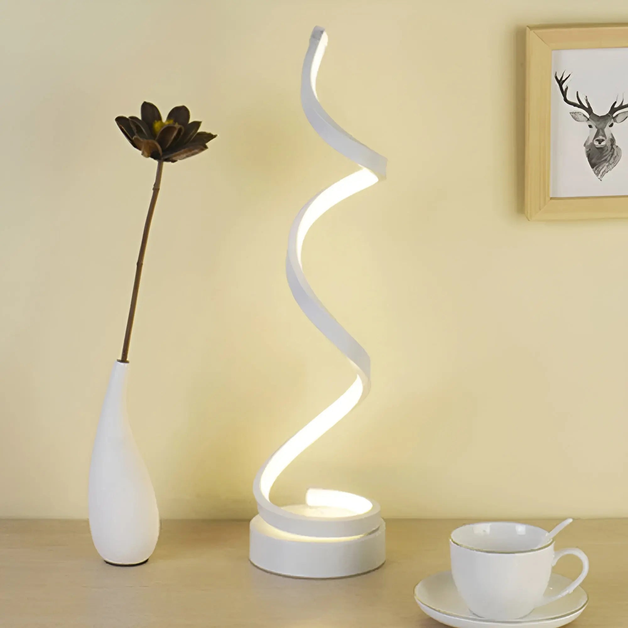 Elegante Spiral Glow LED Bureaulamp – Energiezuinig, Duurzaam & Oogvriendelijk Design